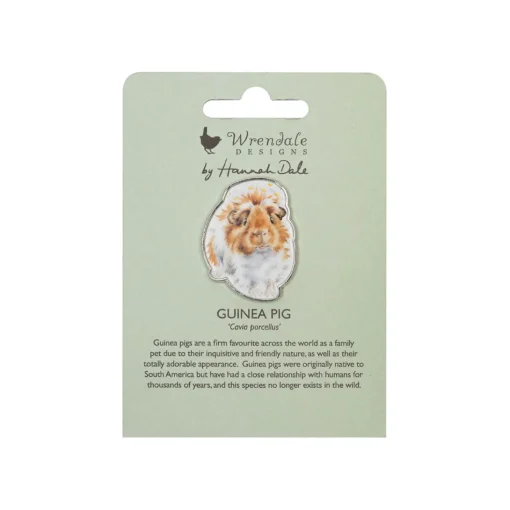 Wrendale Designs by Hannah Dale Pin Badge - Grinny Pig - Guinea Pig