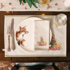 Wrendale Designs by Hannah Dale 100% Cotton Fabric  Set of 4 Napkins - Garden Friends