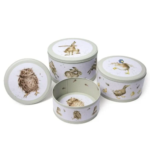 Wrendale Designs by Hannah Dale 3 Piece Cake Tin Nest - Hare, Duck & Owl