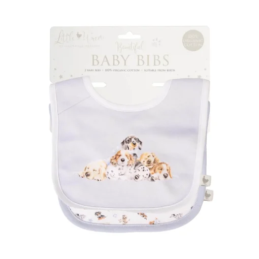Wrendale Designs by Hannah Dale Little Wren 100% Cotton Bib Gift Set - Little Paws