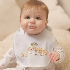 Wrendale Designs by Hannah Dale Little Wren 100% Cotton Bib Gift Set - Little Paws