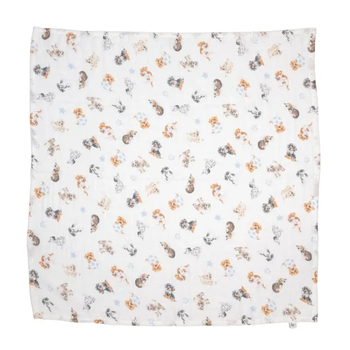 Wrendale Designs by Hannah Dale Little Wren 100% Cotton Muslin Gift Set - Little Paws