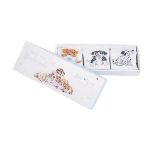 Wrendale Designs Little Wren Little Paws Dog Bamboo Baby Socks - 0-6 Months