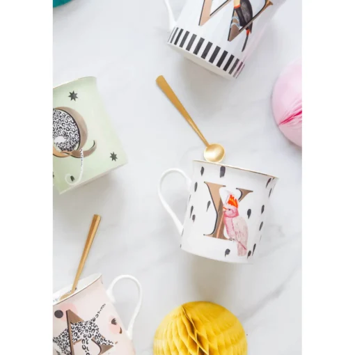 Yvonne Ellen Bone China 330ml Alphabet Mug - I